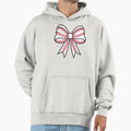 Baseball Stitch Pattern Bow Hoodie - Casual Everyday Wear Men Women - T-Shirt, Sweatshirt, Hoodie