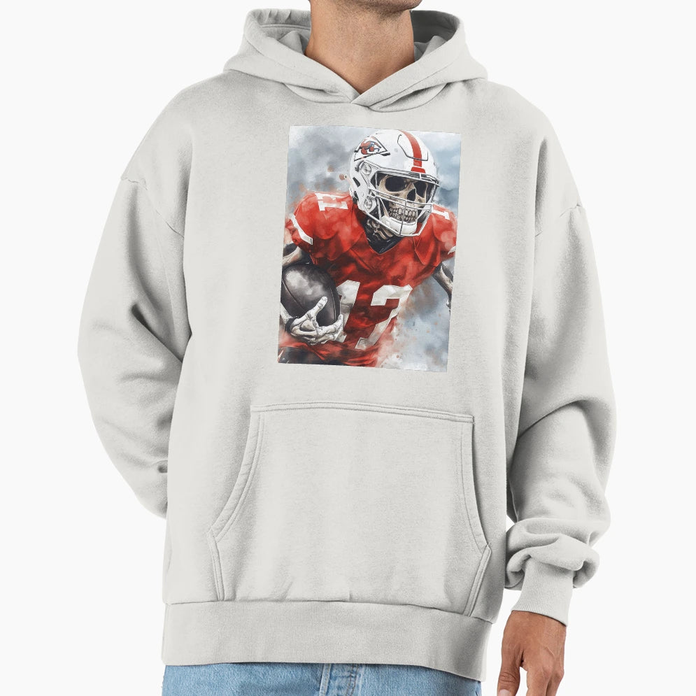 Skeleton As American Football Player Hoodie - Graphic Print Men Women - T-Shirt, Sweatshirt, Hoodie