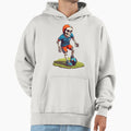 Cartoon Skull Playing Soccer Hoodie - Streetwear Style for Adults - T-Shirt, Sweatshirt, Hoodie