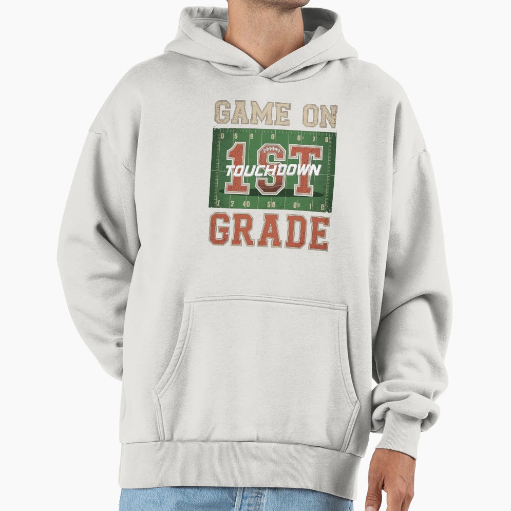 1St Grade Football Back To School Hoodie - Unique Graphic for Adults - T-Shirt, Sweatshirt, Hoodie
