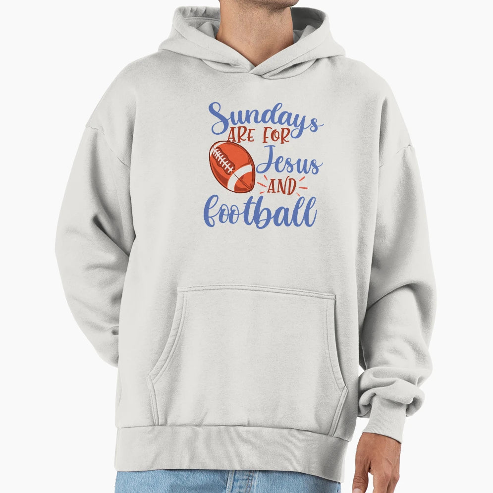 Sundays Are Jesus And Football Funny Hoodie - Custom Art Print for Adults - T-Shirt, Sweatshirt, Hoodie