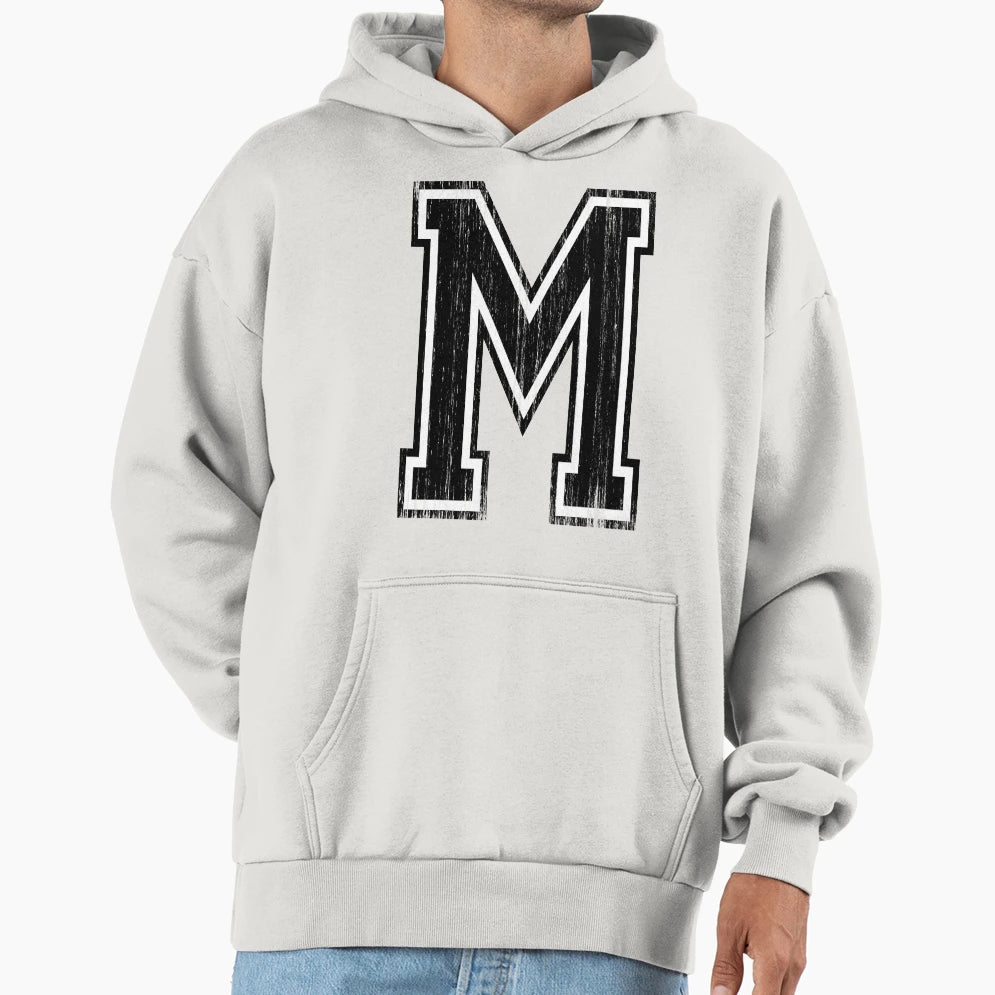 Big Varsity Letter M Hoodie - Streetwear Style Men Women - T-Shirt, Sweatshirt, Hoodie