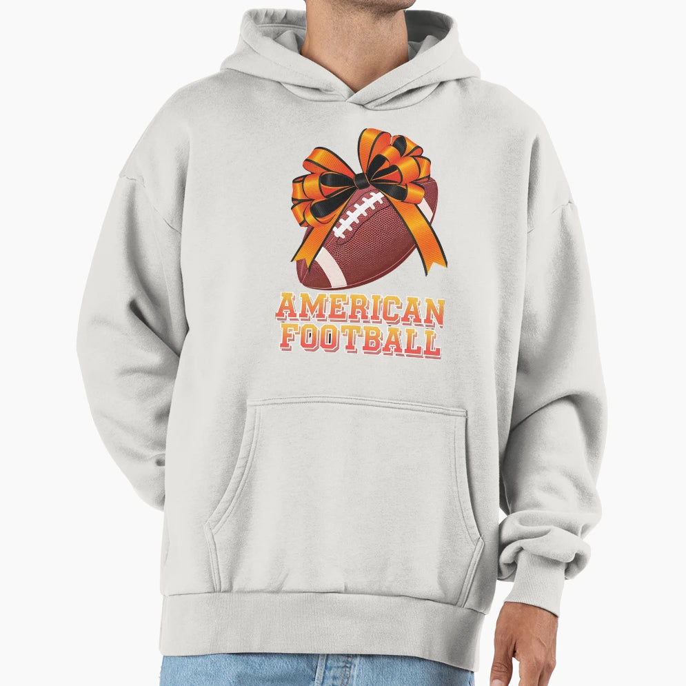 Coquette Football Lets American Hoodie - Minimalist Print for Adults - T-Shirt, Sweatshirt, Hoodie