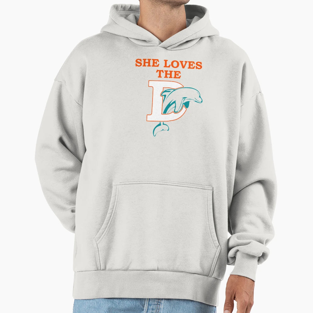 Funny She Loves Miami D Pro Football Hoodie - Streetwear Style Men Women - T-Shirt, Sweatshirt, Hoodie