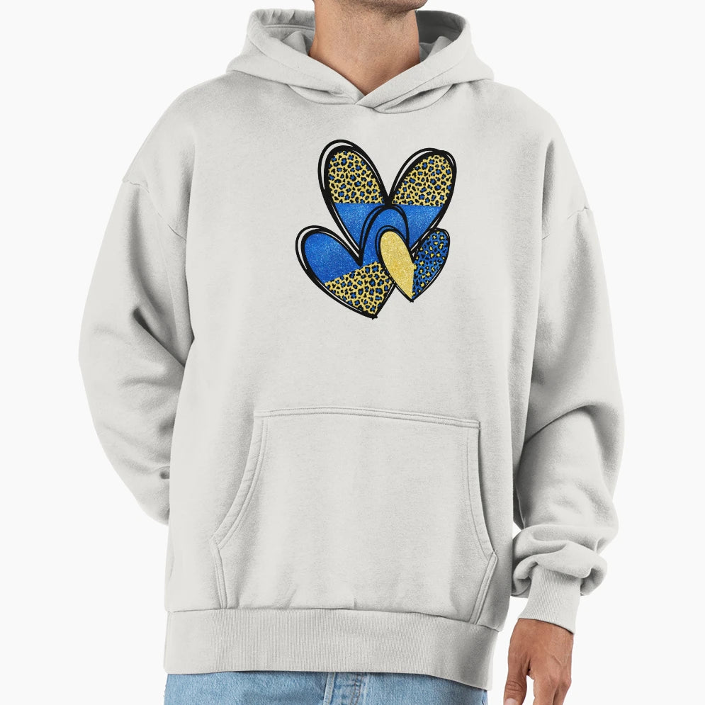 Down Syndrome Hearts Hoodie - Fun Novelty Design for Adults - T-Shirt, Sweatshirt, Hoodie