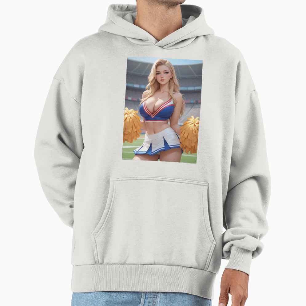 Cheerleader Anime Blonde Cheer Squad Hoodie - Aesthetic Graphic for Adults - T-Shirt, Sweatshirt, Hoodie