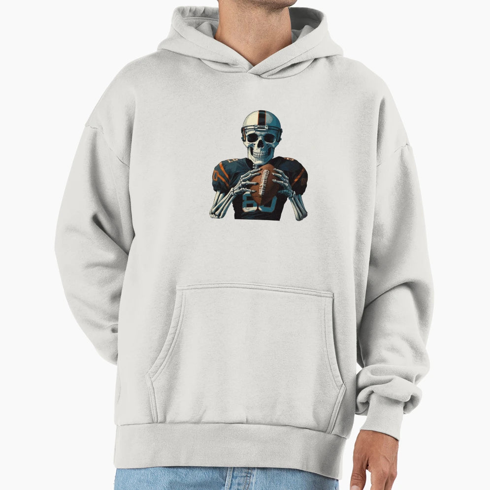 Halloween Skeleton American Football Hoodie - Streetwear Style for Adults - T-Shirt, Sweatshirt, Hoodie