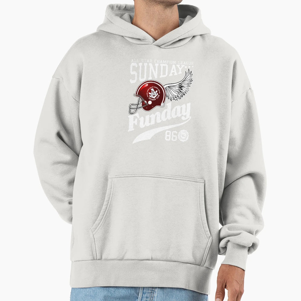 Sunday Funday Sports Wings Hoodie - Aesthetic Graphic for Adults - T-Shirt, Sweatshirt, Hoodie