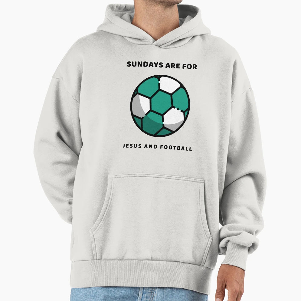 Sundays Are Jesus And Football Hoodie - Trendy Graphic Men Women - T-Shirt, Sweatshirt, Hoodie