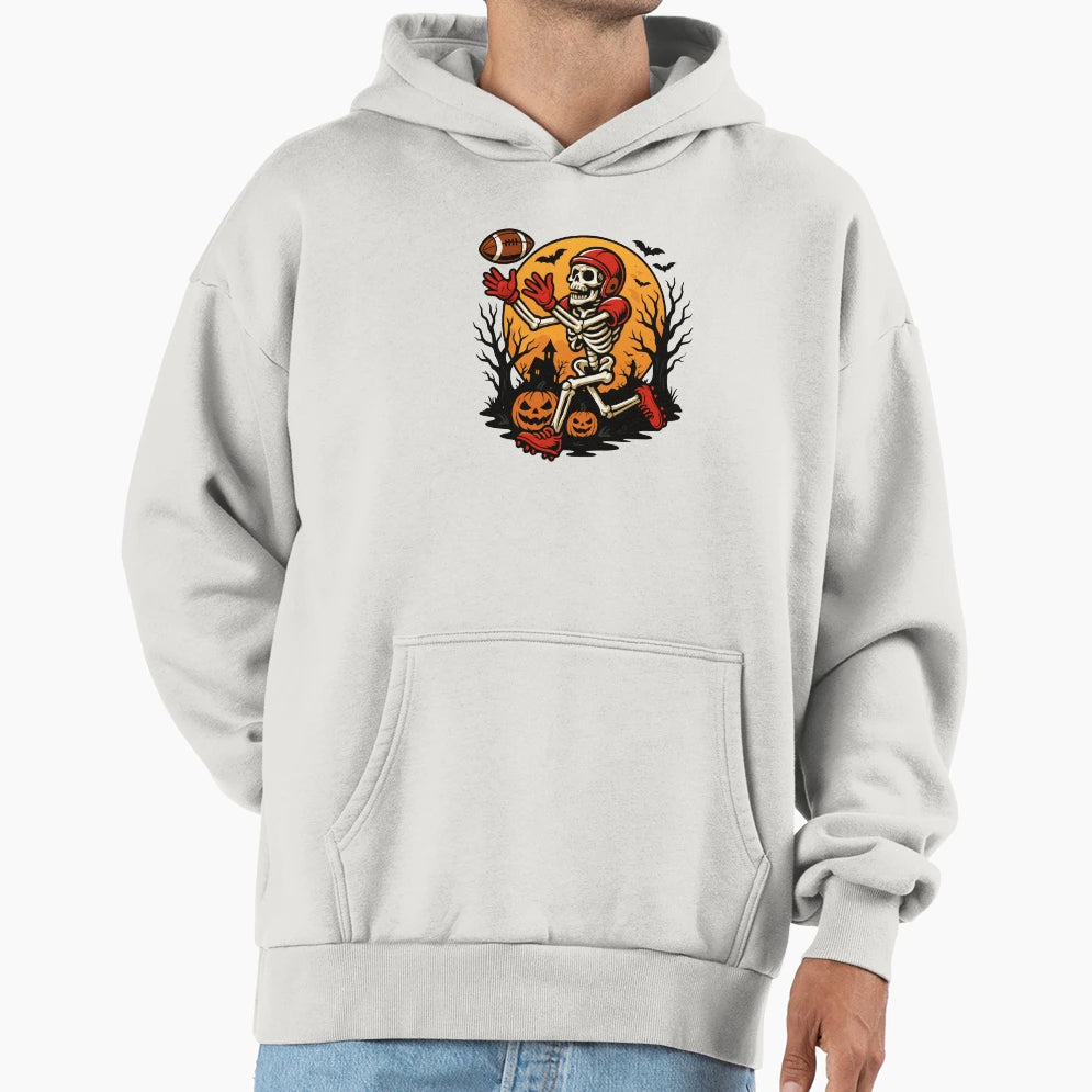 Receiver Skeleton Halloween Football Hoodie - Novelty Apparel Men Women - T-Shirt, Sweatshirt, Hoodie