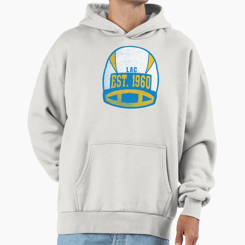 Los Angeles Throwback Football Helmet Hoodie - Novelty Apparel Men Women - T-Shirt, Sweatshirt, Hoodie