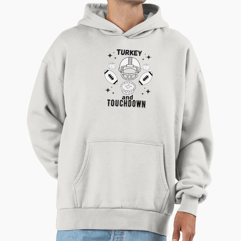 Turkey And Touchdown Hoodie - Unique Graphic Men Women - T-Shirt, Sweatshirt, Hoodie