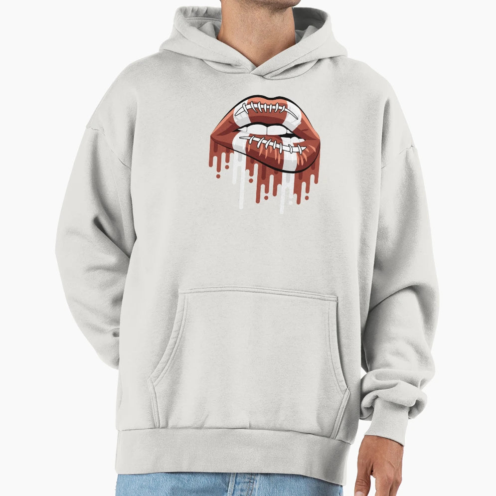 Football Lips Cheerleader Mom Big Game Hoodie - Novelty Apparel Unisex - T-Shirt, Sweatshirt, Hoodie