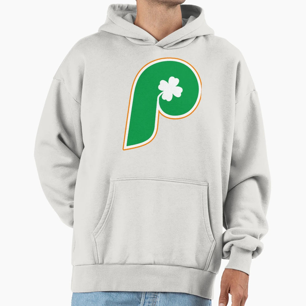 Philadelphia Baseball Irish Four Leaf Hoodie - Aesthetic Graphic Unisex - T-Shirt, Sweatshirt, Hoodie