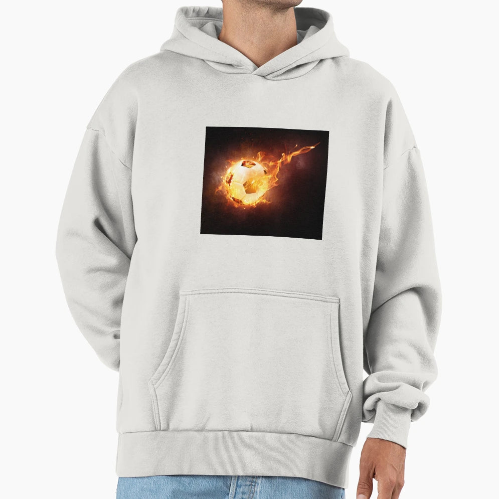 Fire Soccer Ball Hoodie - Fun Novelty Design Unisex - T-Shirt, Sweatshirt, Hoodie