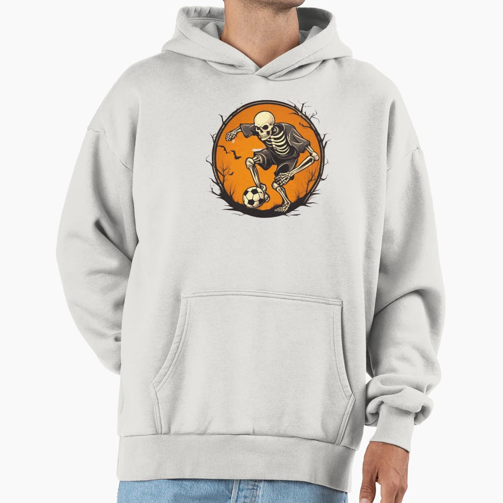 Soccer Skeleton Halloween Soccer Player Hoodie - Trendy Graphic for Adults - T-Shirt, Sweatshirt, Hoodie