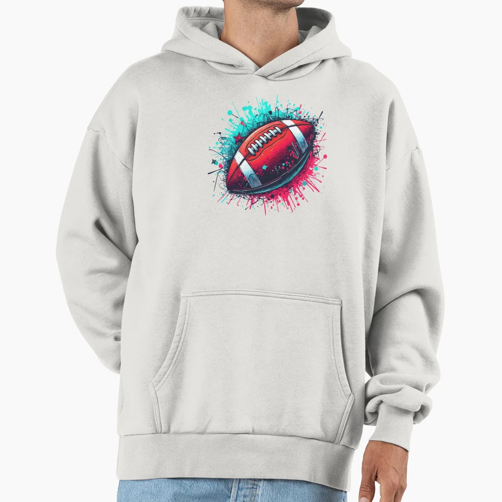 American Football Game Day Street Art Hoodie - Aesthetic Graphic for Adults - T-Shirt, Sweatshirt, Hoodie