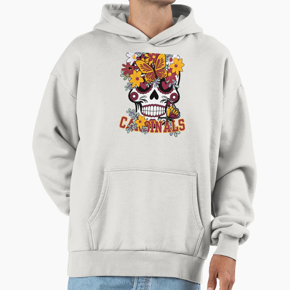 Arizona Cardinals Scull Hoodie - Unique Graphic Men Women - T-Shirt, Sweatshirt, Hoodie
