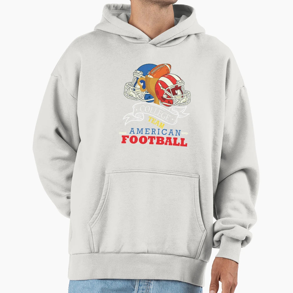 College Team American Football Trendy Hoodie - Minimalist Print Unisex - T-Shirt, Sweatshirt, Hoodie