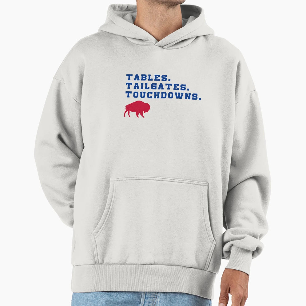Tabes Tailgates Touchdowns Buffalo Bills Hoodie - Minimalist Print Unisex - T-Shirt, Sweatshirt, Hoodie