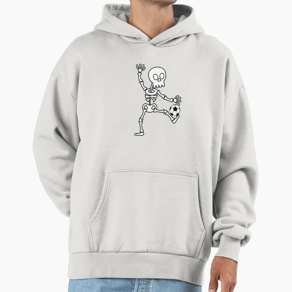 Skeleton Soccer Player Funny Halloween Hoodie - Aesthetic Graphic Unisex - T-Shirt, Sweatshirt, Hoodie