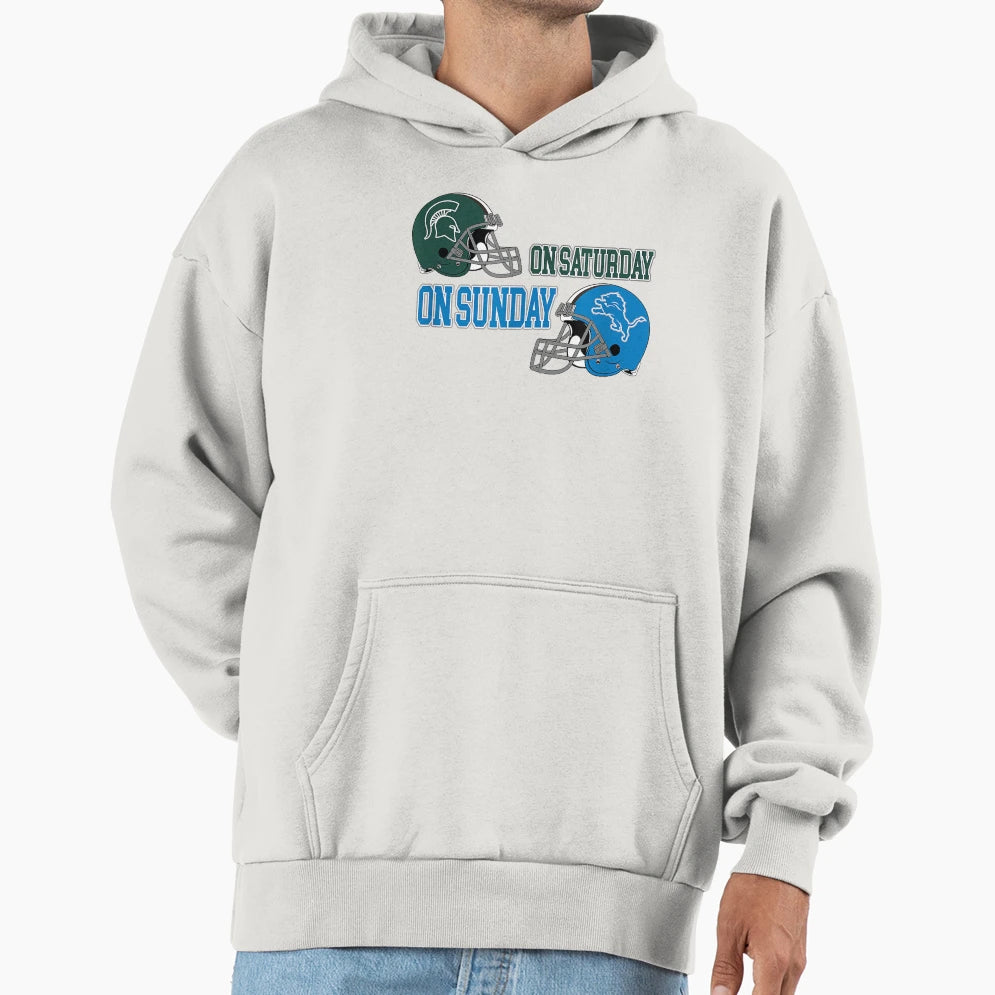 Spartan Saturday Lion Sunday Funny Hoodie - Custom Art Print Men Women - T-Shirt, Sweatshirt, Hoodie