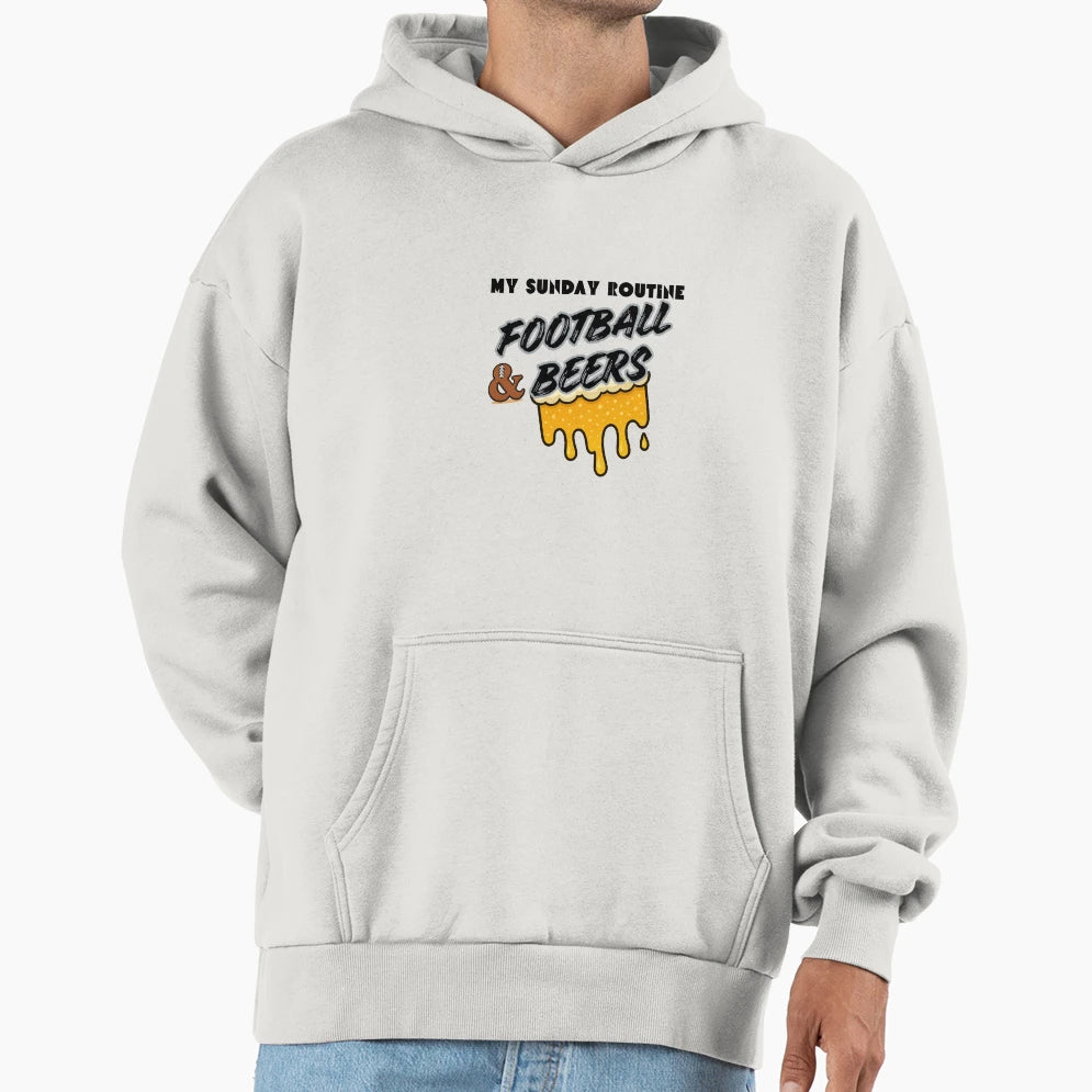 Raiders Sunday Routine Football Beers Hoodie - Streetwear Style Men Women - T-Shirt, Sweatshirt, Hoodie