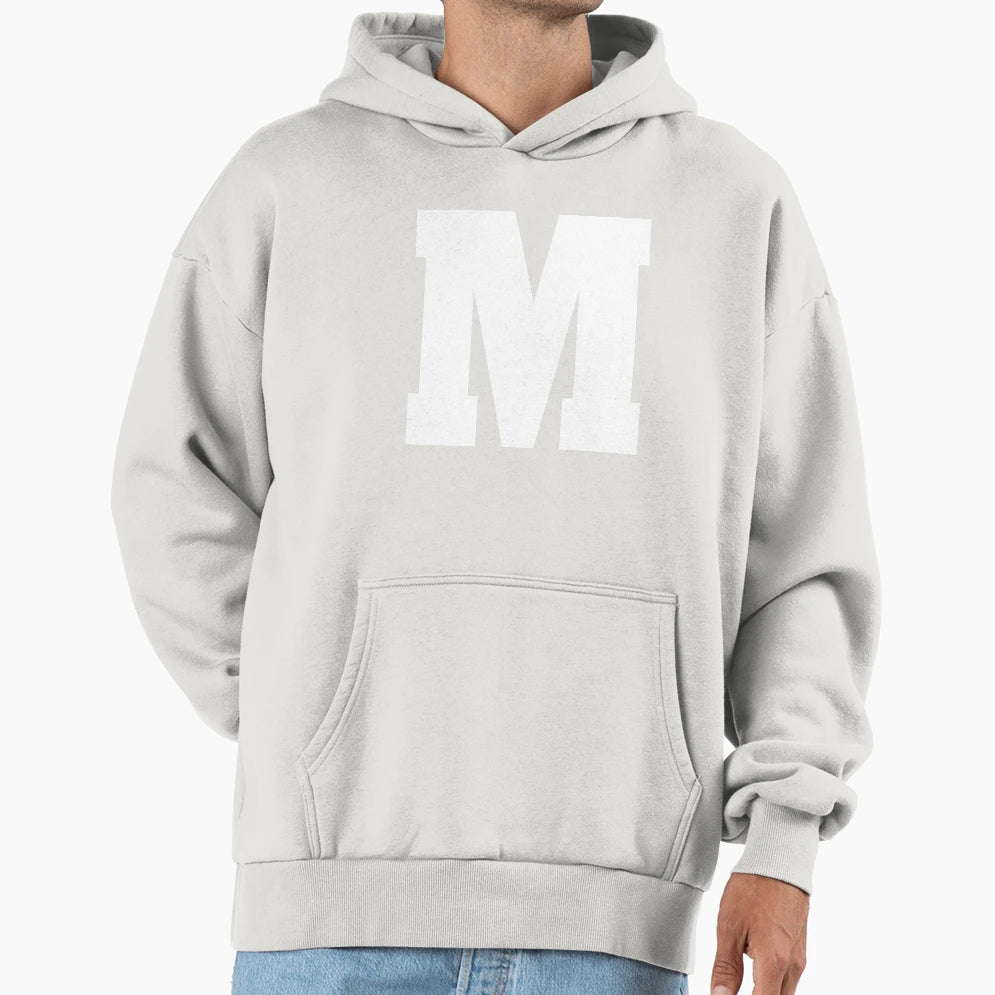 Alphabet M Uppercase Letter M Hoodie - Casual Everyday Wear Men Women - T-Shirt, Sweatshirt, Hoodie