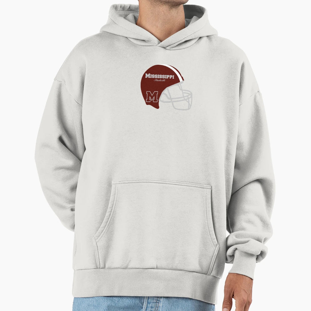 Starkville Mississippi Ms Football Helmet Hoodie - Graphic Print Unisex - T-Shirt, Sweatshirt, Hoodie