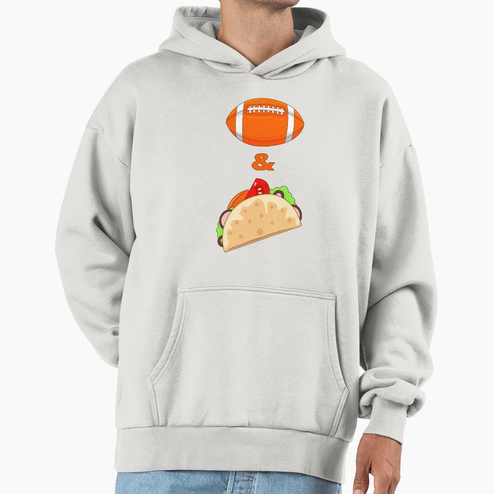 American Football And Tacos Lover Gift Hoodie - Custom Art Print Unisex - T-Shirt, Sweatshirt, Hoodie