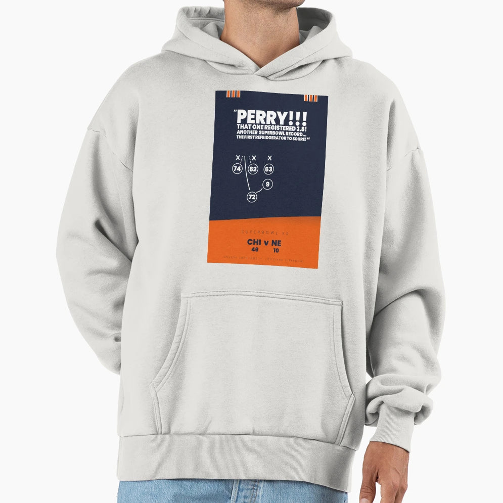 Fridge William Perry Playbook Art Hoodie - Streetwear Style for Adults - T-Shirt, Sweatshirt, Hoodie