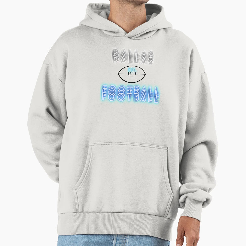 Dallas Football Throwback 80S Hoodie - Custom Art Print Men Women - T-Shirt, Sweatshirt, Hoodie