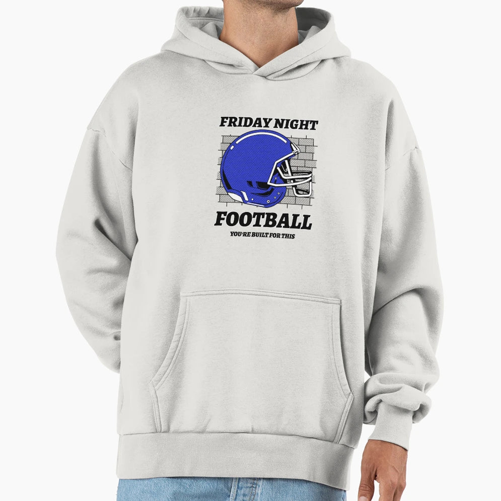 Friday Night Football Blue Helmet Hoodie - Streetwear Style for Adults - T-Shirt, Sweatshirt, Hoodie