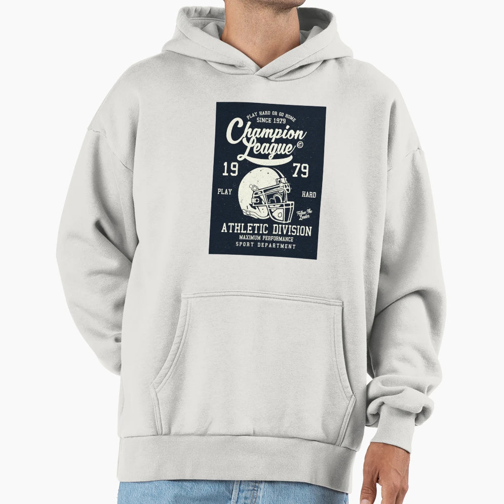 Champion League Play Hard Or Go Home Hoodie - Minimalist Print for Adults - T-Shirt, Sweatshirt, Hoodie