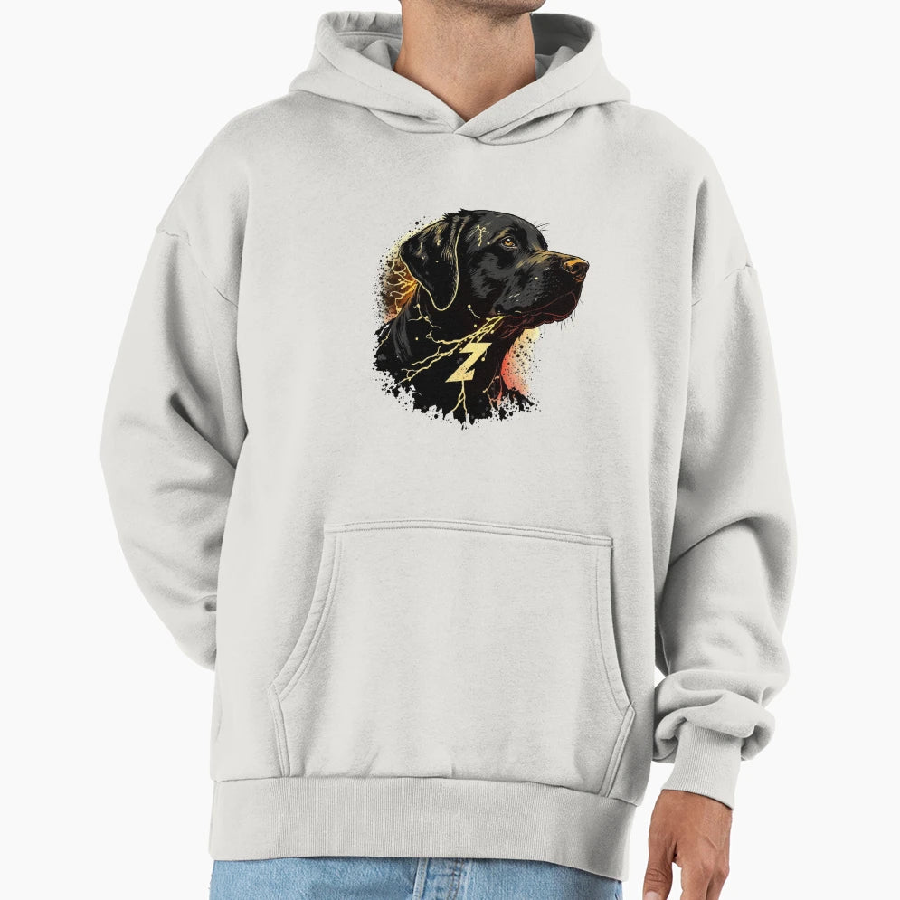 Labrador Dog Named Zeus Lightning Hoodie - Trendy Graphic for Adults - T-Shirt, Sweatshirt, Hoodie
