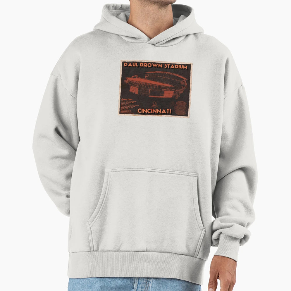 Paul Brown Stadium Cincinnati Hoodie - Trendy Graphic Men Women - T-Shirt, Sweatshirt, Hoodie