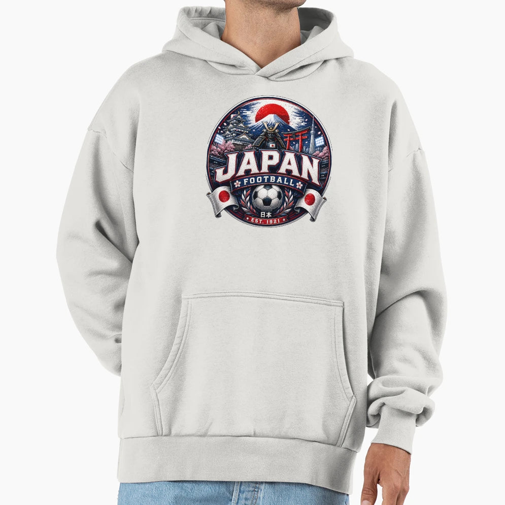 Japan Football Badge Logo Hardcore Soccer Hoodie - Graphic Print Unisex - T-Shirt, Sweatshirt, Hoodie