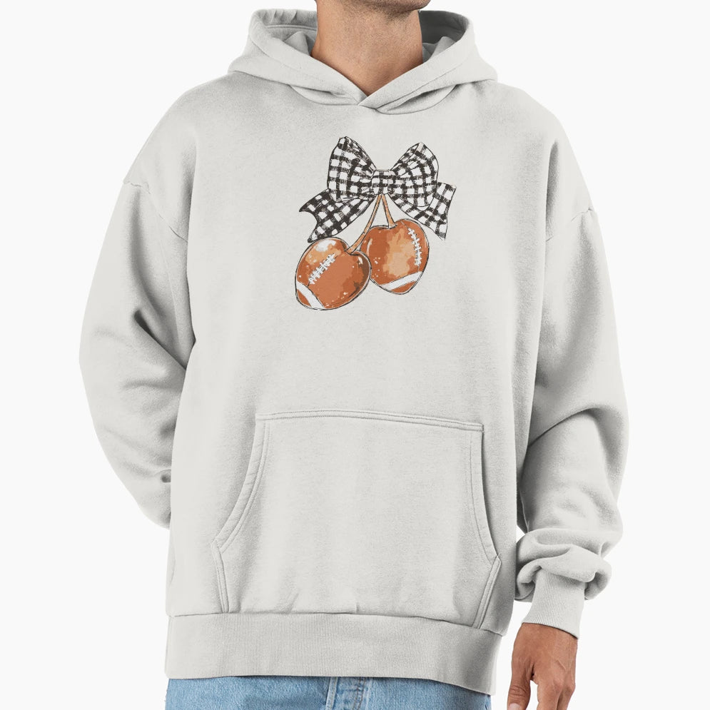 Football Checkered Coquette Game Day Hoodie - Minimalist Print Unisex - T-Shirt, Sweatshirt, Hoodie