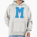 Alphabet Blue M Sports Letter M Hoodie - Minimalist Print Unisex - T-Shirt, Sweatshirt, Hoodie