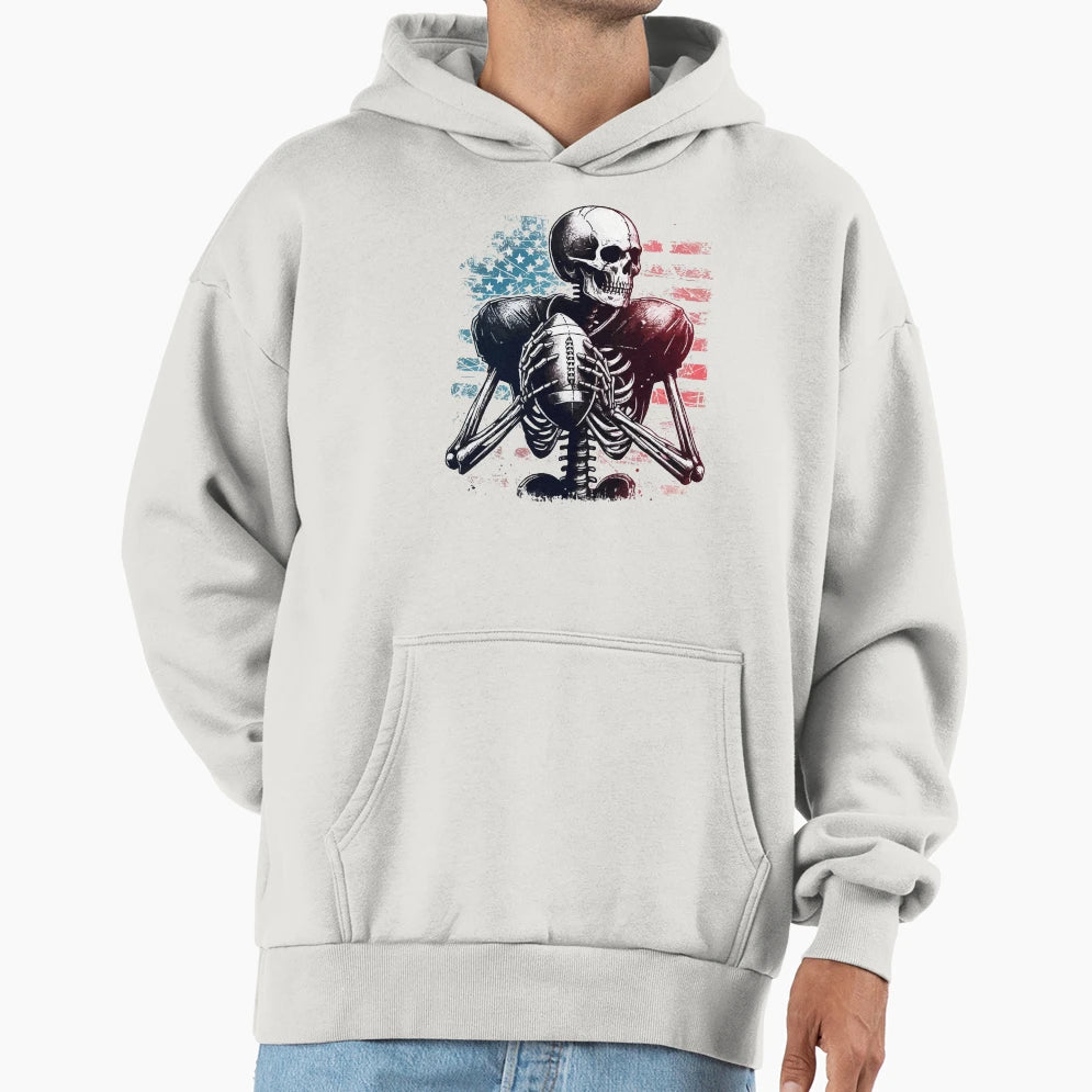 Spooky Halloween Skeleton American Hoodie - Streetwear Style Unisex - T-Shirt, Sweatshirt, Hoodie