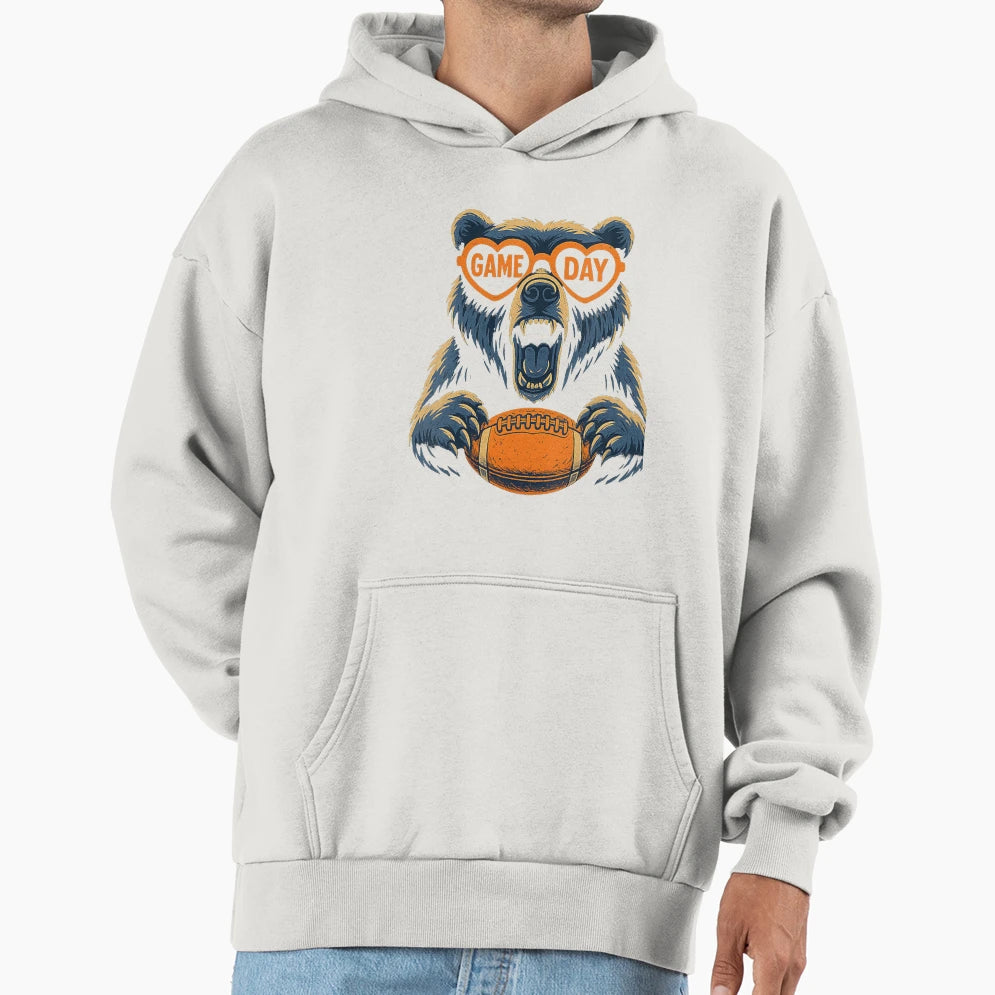 Womens Funny Football Bear Game Day Fans T-Shirt - Graphic Print Men Women - T-Shirt, Sweatshirt, Hoodie