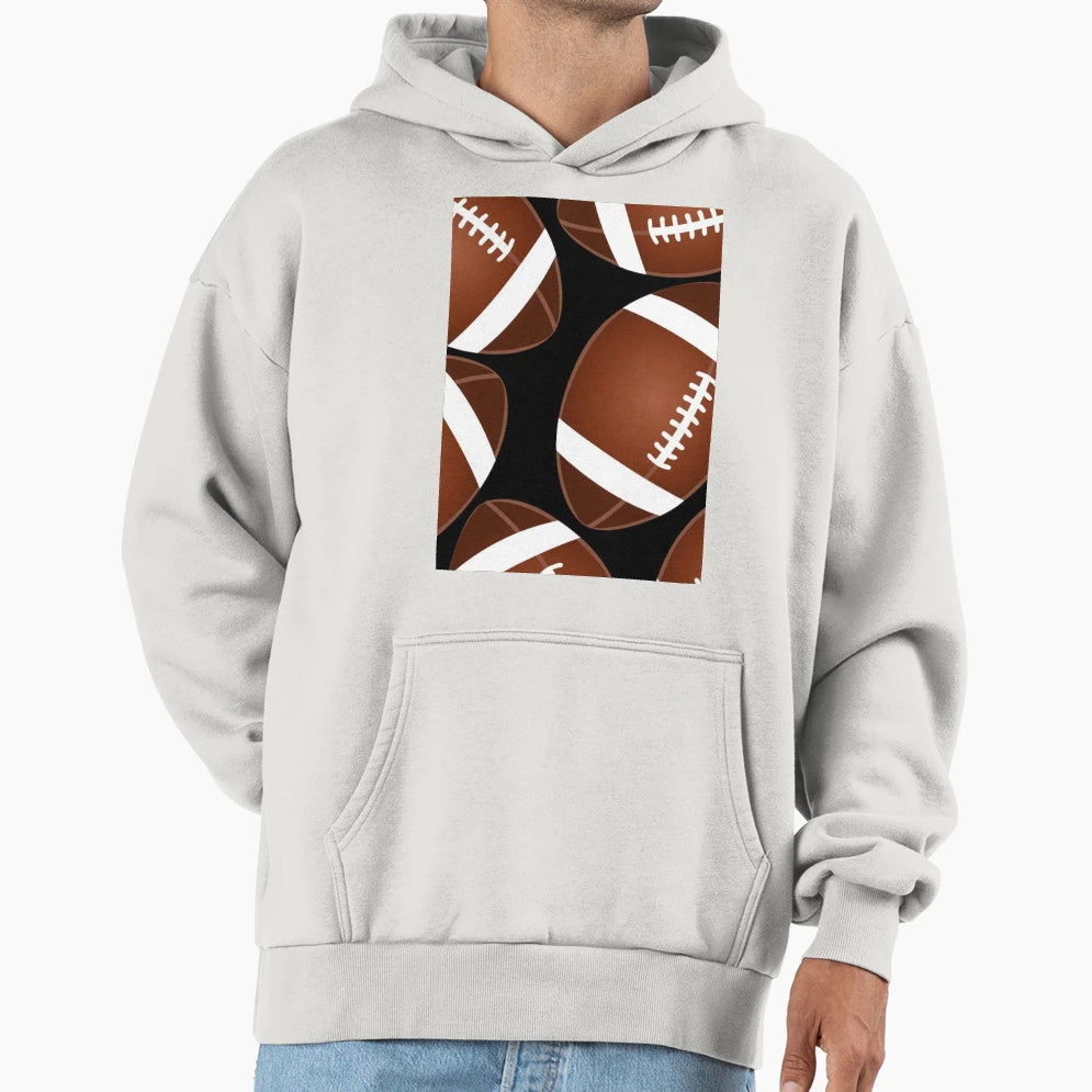 Football Pigskin Sports Pattern Sport Hoodie - Fun Novelty Design Unisex - T-Shirt, Sweatshirt, Hoodie