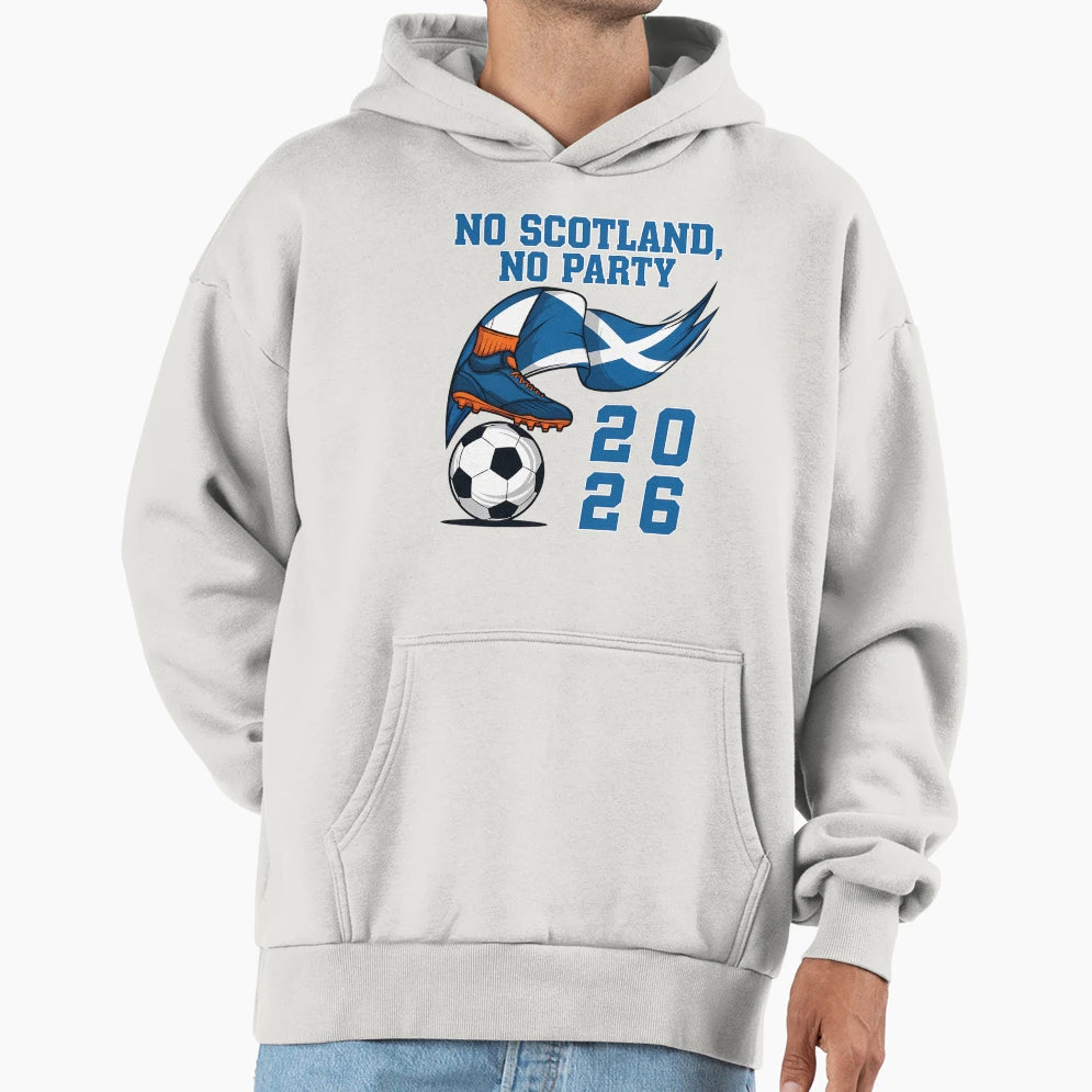 No Scotland No Party Scottish Tartan Army Hoodie - Minimalist Print Unisex - T-Shirt, Sweatshirt, Hoodie