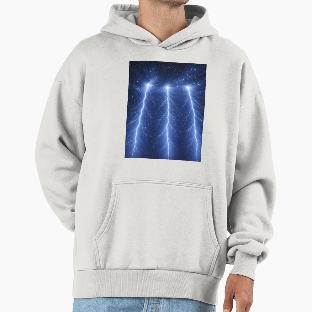 Blue Lightning Hoodie - Aesthetic Graphic Men Women - T-Shirt, Sweatshirt, Hoodie