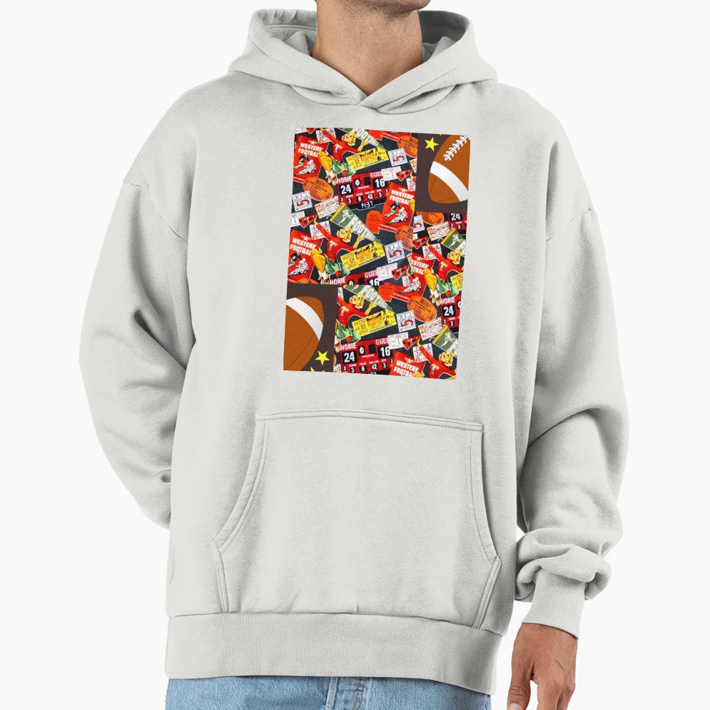 Football Game Patterns Hoodie - Minimalist Print Unisex - T-Shirt, Sweatshirt, Hoodie