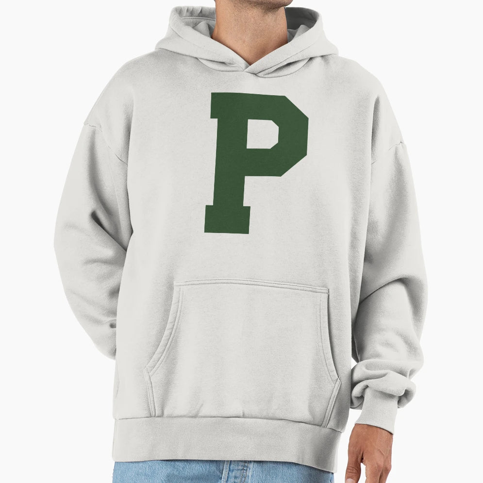 Alphabet Green P Sports Letter P Hoodie - Casual Everyday Wear Unisex - T-Shirt, Sweatshirt, Hoodie
