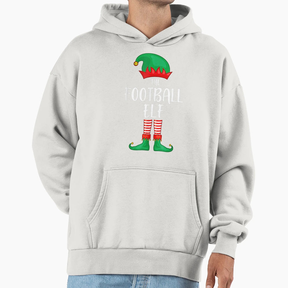 Football Elf Party Matching Family Hoodie - Graphic Print for Adults - T-Shirt, Sweatshirt, Hoodie