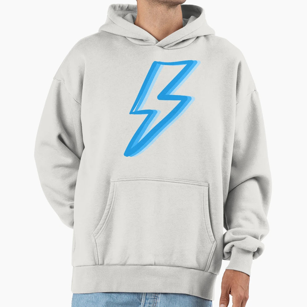 Blue Preppy Open Lightning Hoodie - Custom Art Print Unisex - T-Shirt, Sweatshirt, Hoodie