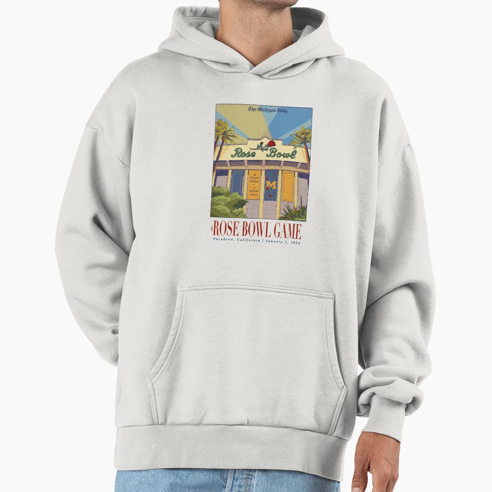 Michigan Daily Rose Bowl Game Artwork Hoodie - Graphic Print Unisex - T-Shirt, Sweatshirt, Hoodie