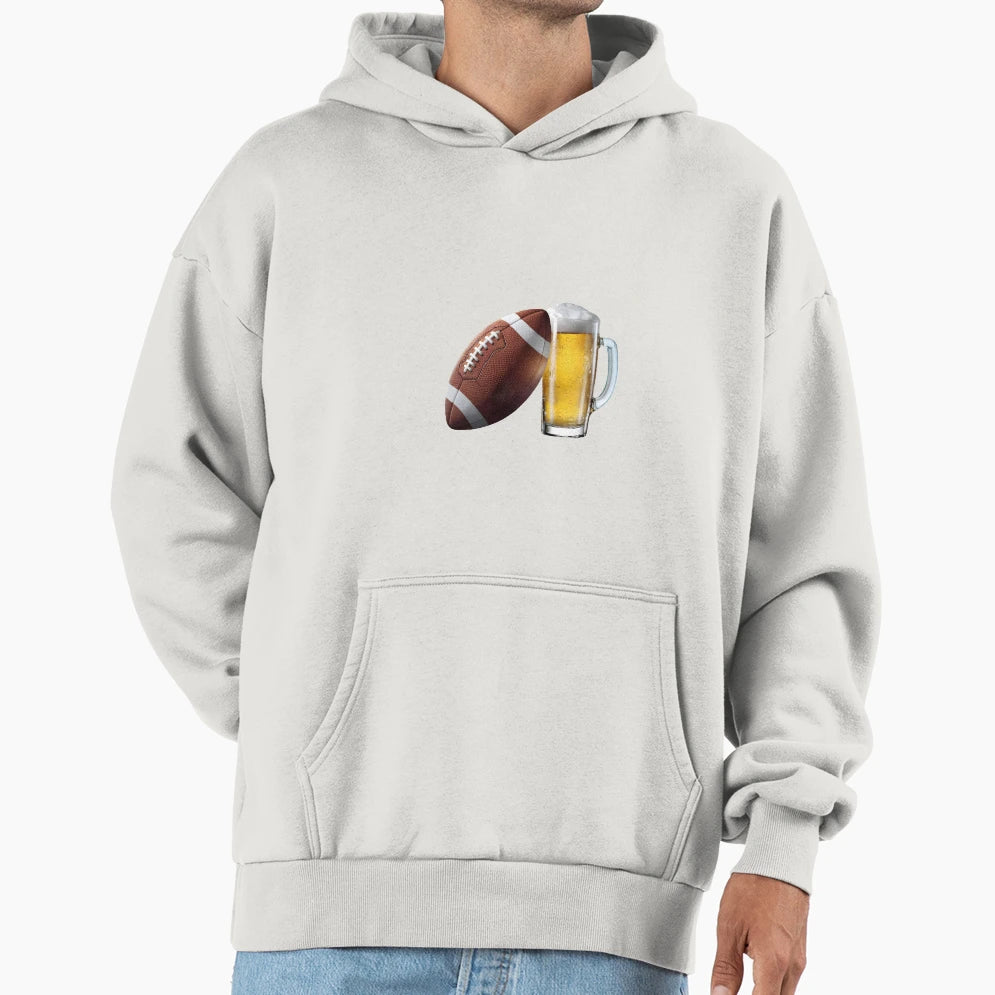 Beer And Football Hoodie - Novelty Apparel Men Women - T-Shirt, Sweatshirt, Hoodie